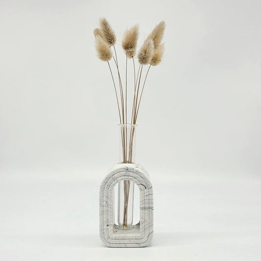 Sage and white marble Arch vase