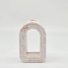 Load image into Gallery viewer, Magenta and white marble Arch vase