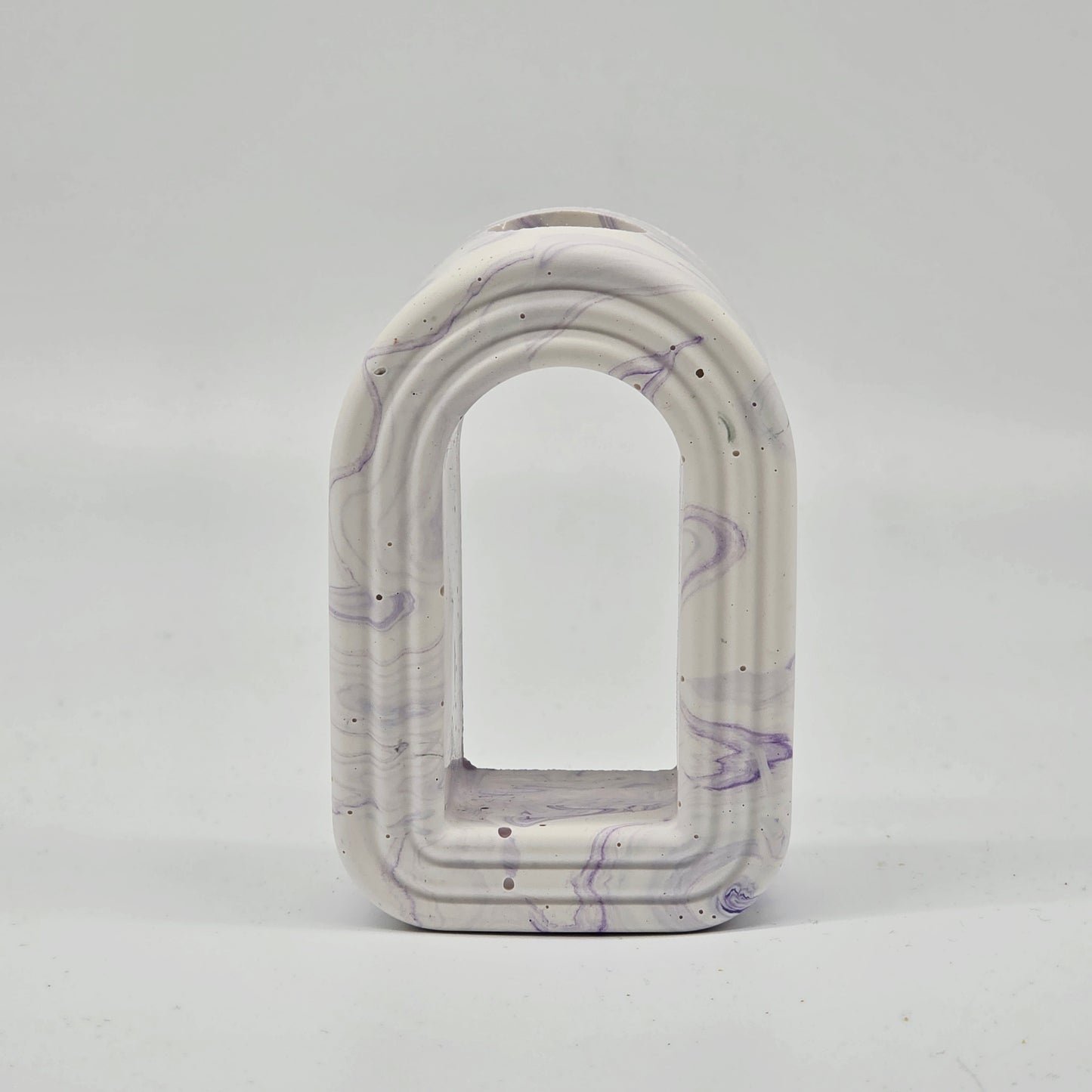 Mini Arch Vase - White and Mushroom marble