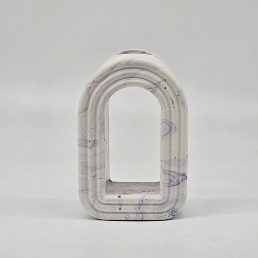 Purple amd white marble Arch vase