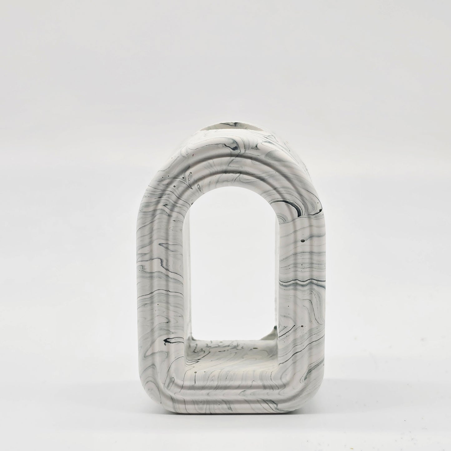Mini Arch Vase - White and Sage marble