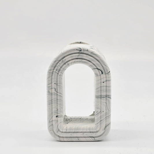 Sage and white marble Arch vase