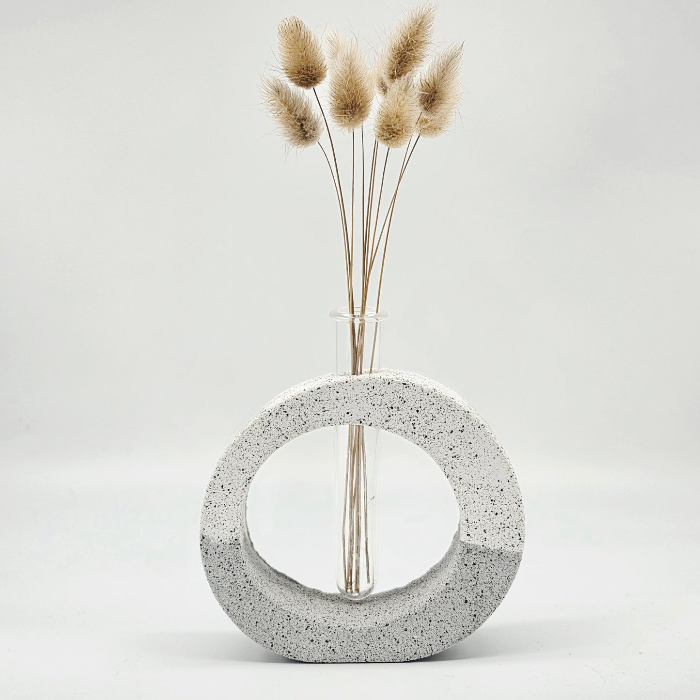 Natural/Charcoal Silver Grey Granite round vase