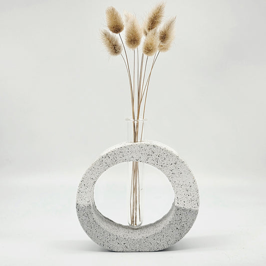 Round vase - Nartural/Charcoal Stone
