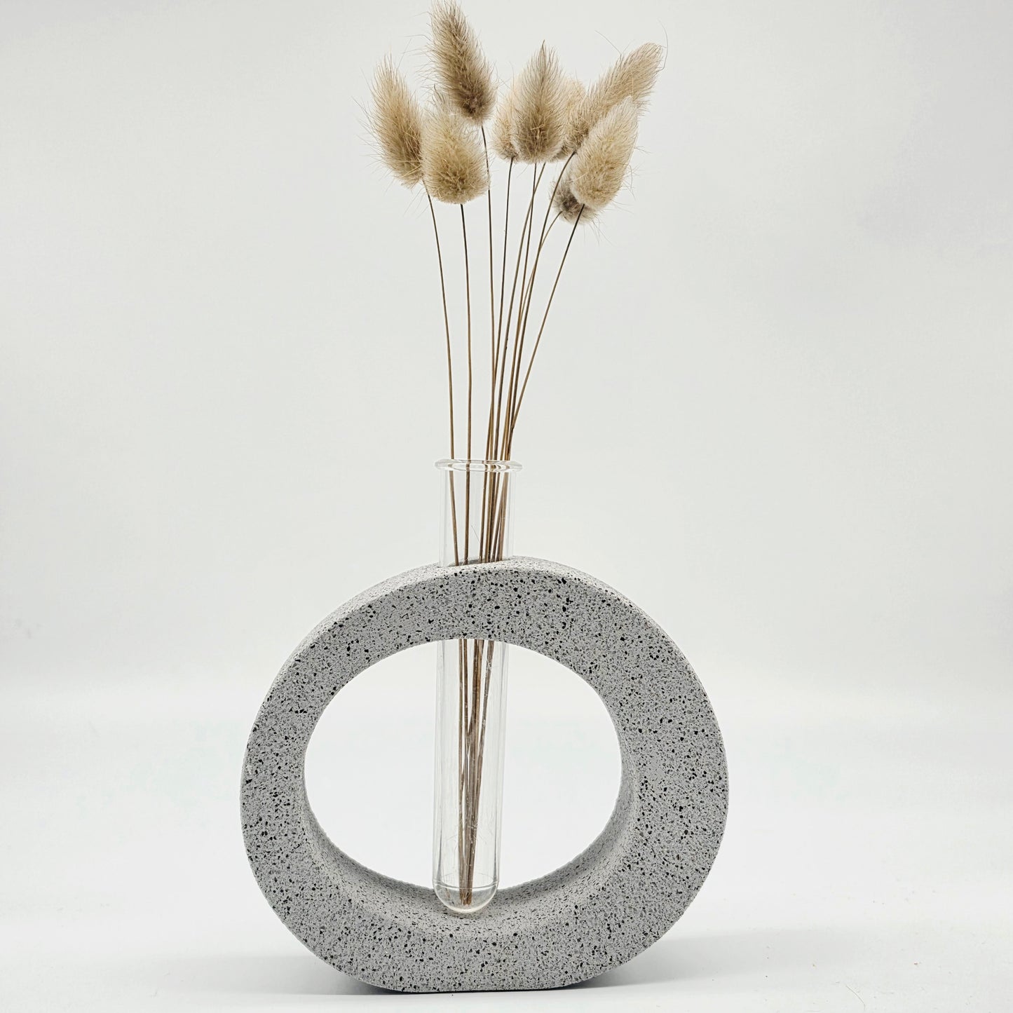 Charcoal Silver Grey Granite Round vase