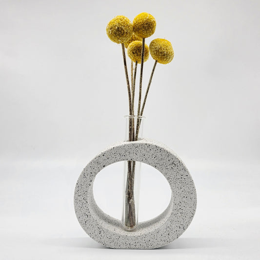 Silver Grey Granite Round Vase