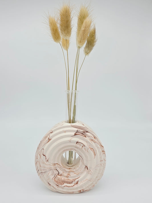 Donut Vase - Beige marble