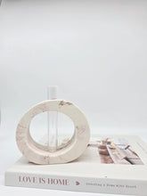 Load image into Gallery viewer, Brown and white marble round vase