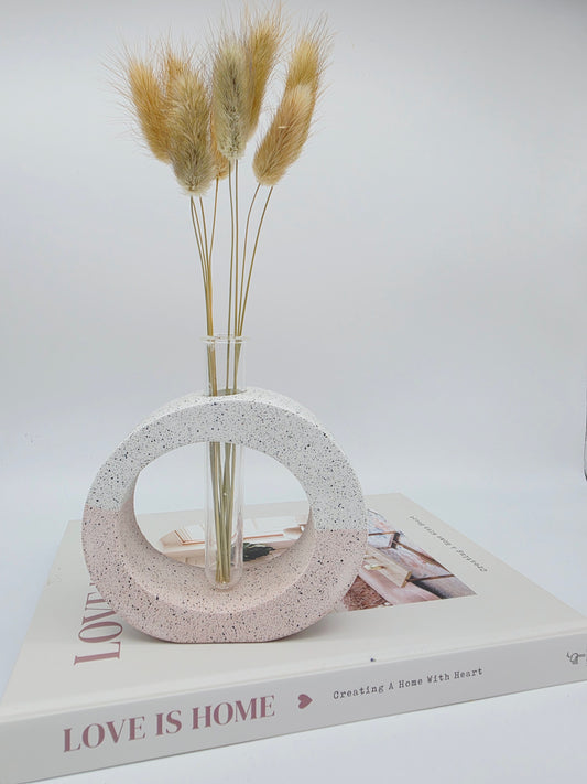 Round Vase - Natural/Pink Stone