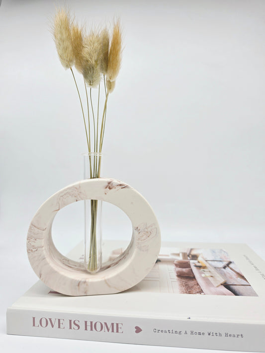 Round vase - Beige Marble